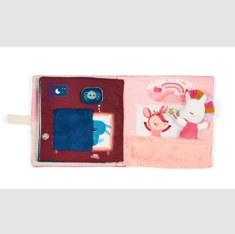 Libro interattivo per neonati a tema sogni con peluche unicorno, perfetto per scacciare gli incubi e adatto dai 12 mesi in su